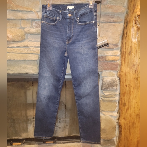 Good American Denim - EUC Good American Straight Leg Always Fits Jeans in Dark Blue Wash